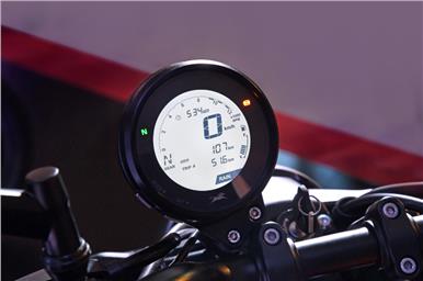 Instrumentation is in the form of an offset single-pod display which gets Bluetooth connectivity.